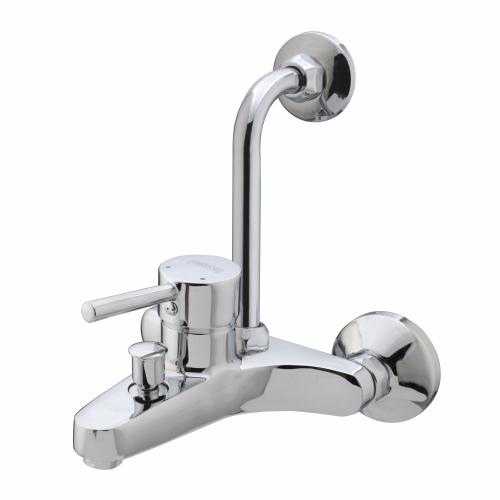 Single Lever Wall Mixer with L-Bend for Overhead Shower Chrome